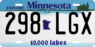MN license plate 298LGX