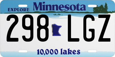 MN license plate 298LGZ