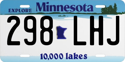 MN license plate 298LHJ