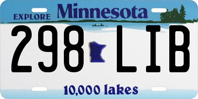 MN license plate 298LIB