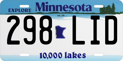 MN license plate 298LID