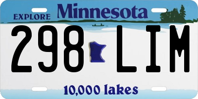 MN license plate 298LIM