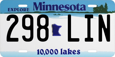 MN license plate 298LIN