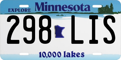 MN license plate 298LIS
