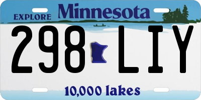 MN license plate 298LIY