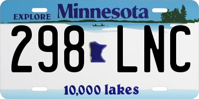 MN license plate 298LNC