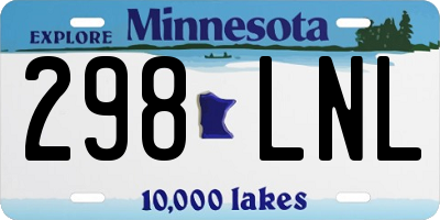 MN license plate 298LNL