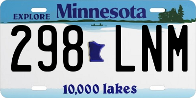 MN license plate 298LNM