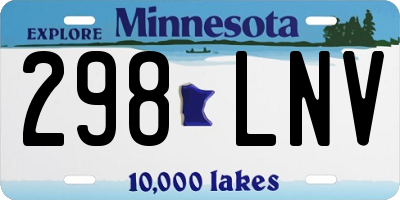 MN license plate 298LNV