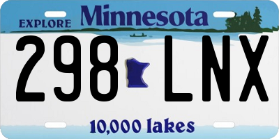 MN license plate 298LNX