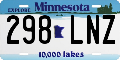MN license plate 298LNZ