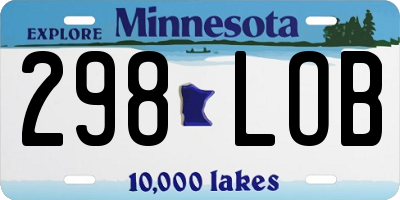 MN license plate 298LOB