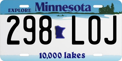 MN license plate 298LOJ