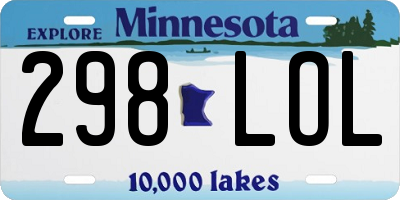 MN license plate 298LOL