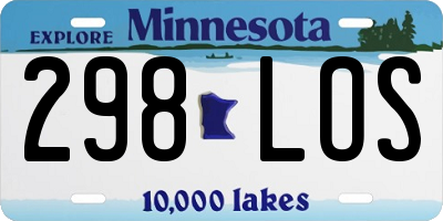MN license plate 298LOS