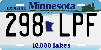 MN license plate 298LPF