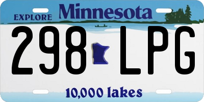 MN license plate 298LPG