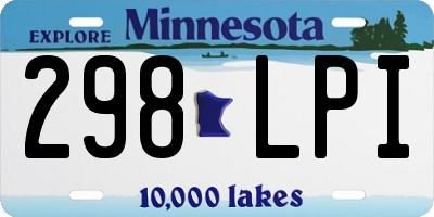 MN license plate 298LPI