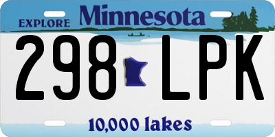 MN license plate 298LPK