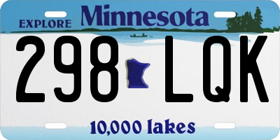 MN license plate 298LQK