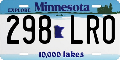 MN license plate 298LRO
