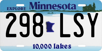 MN license plate 298LSY