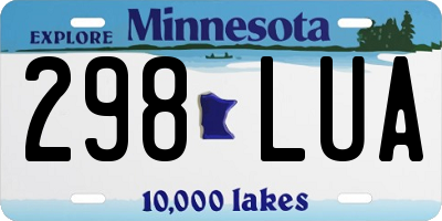 MN license plate 298LUA