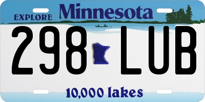 MN license plate 298LUB