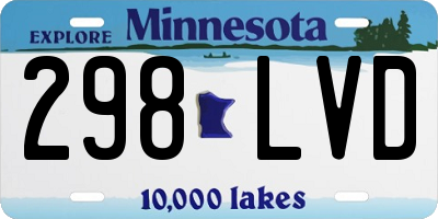 MN license plate 298LVD
