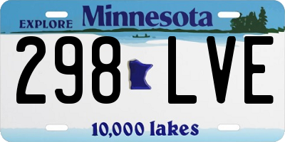 MN license plate 298LVE