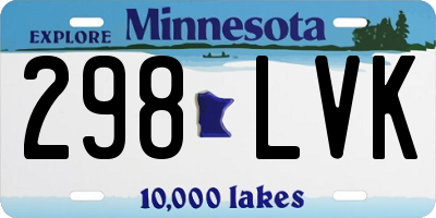 MN license plate 298LVK