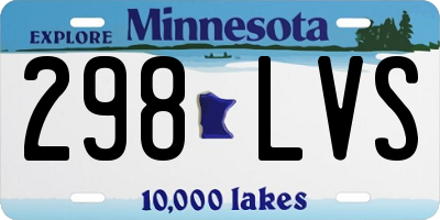 MN license plate 298LVS