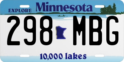 MN license plate 298MBG