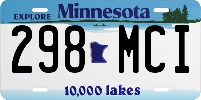 MN license plate 298MCI