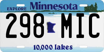 MN license plate 298MIC