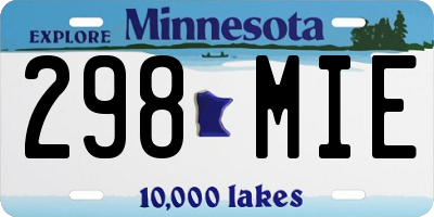 MN license plate 298MIE