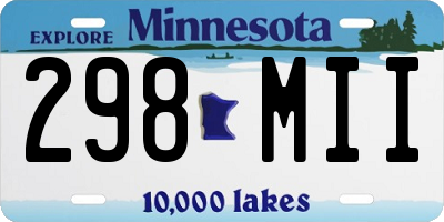 MN license plate 298MII