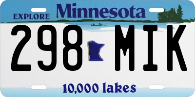 MN license plate 298MIK