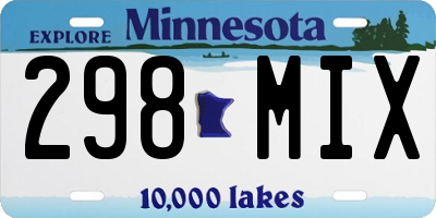 MN license plate 298MIX