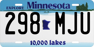 MN license plate 298MJU