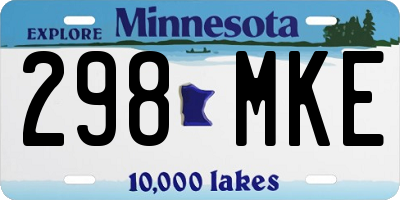 MN license plate 298MKE