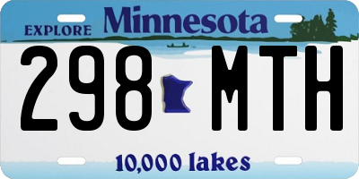 MN license plate 298MTH