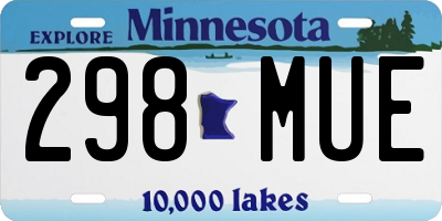 MN license plate 298MUE