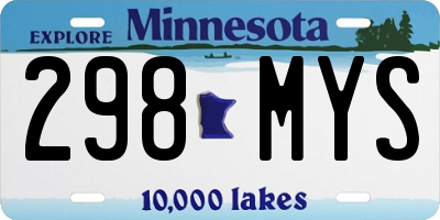MN license plate 298MYS