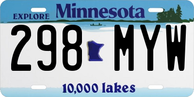 MN license plate 298MYW