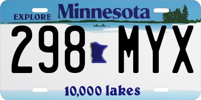 MN license plate 298MYX