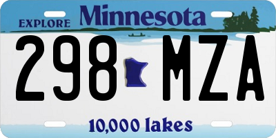 MN license plate 298MZA