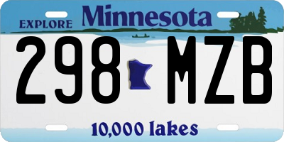 MN license plate 298MZB