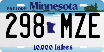MN license plate 298MZE