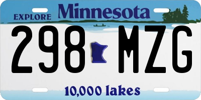 MN license plate 298MZG